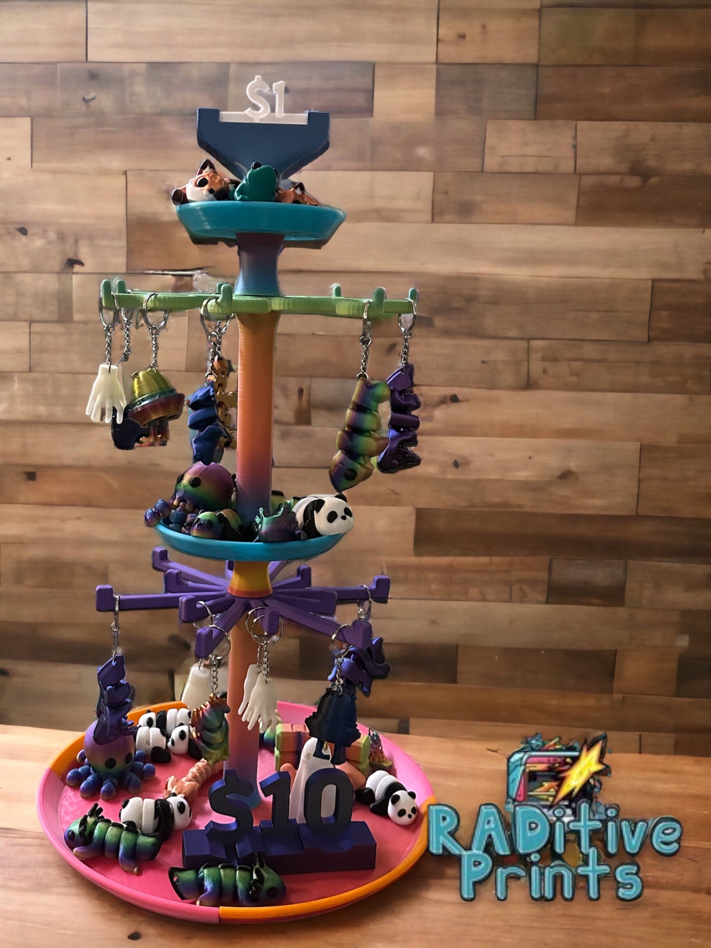 Modular Spinning Keychain Display (DIGITAL STL DOWNLOAD) Raditive Prints